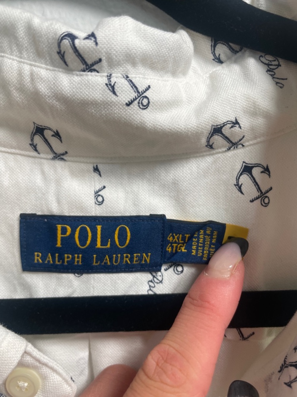 POLO Ralph Lauren Classic Fit Button-down Short Sleeve Anchor Print Shirt resort - Picture 4 of 5